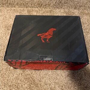 Black and Red Box with Horse Design